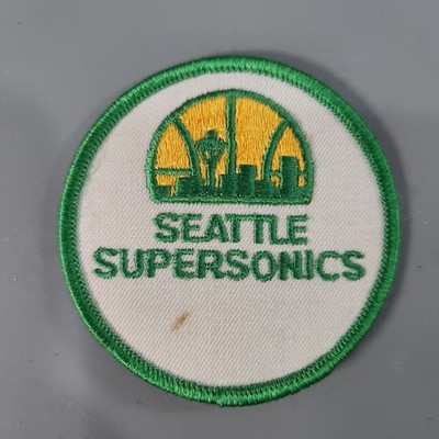 Vtg Seattle SuperSonics Embroidered Patch 3'' Space Needle Logo Green Gold 1970s