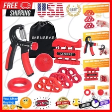 Grip Strength Trainer 7 Pack Adjustable, Finger Stretcher Resistance Extensor...