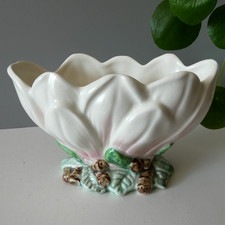 Vintage Sylvac Magnolia Mantle Vase Pink Flower Bud Retro Kitsch 60s Pottery