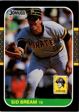 1987 Donruss Sid Bream #79 Pittsburgh Pirates Baseball Card