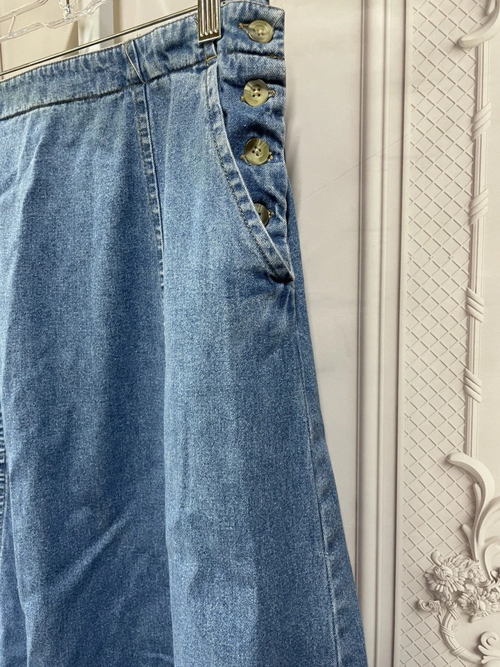 Original Ty Wear Vintage Midi Denim 90's Western Cottage Core Y2K SZ 8 Skirt - Image 2 of 4