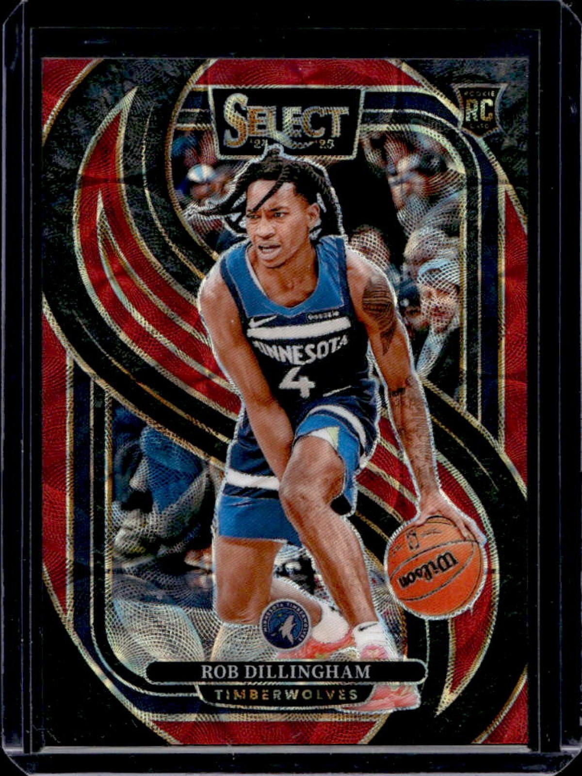 2024-25 Select Rob Dillingham Premier RC Red Scope Prizm #/249 Timberwolves