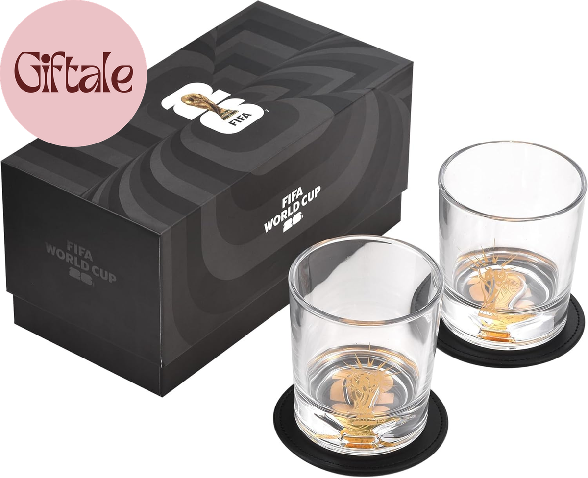 Official FIFA World Cup 2026 Edition - 8Oz Whiskey Glass & Leather