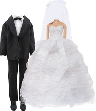 Wedding Outfit Set Including 1 White Wedding Dress with Veil 1 Formal Business S