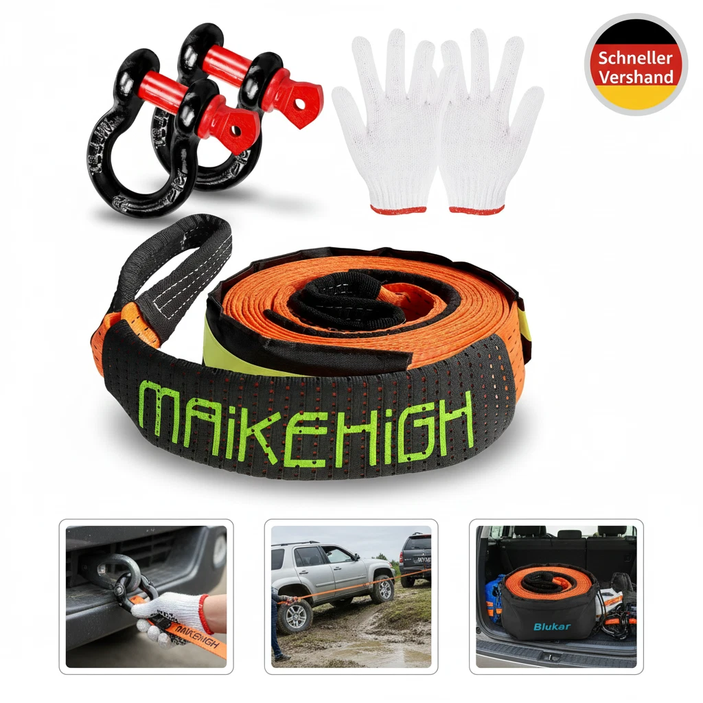 X AUTOHAUX Cinghia universale del rimorchio del gancio di traino dell'automobile del gancio del rimorchio del paraurti della cinghia con la lega di alluminio del