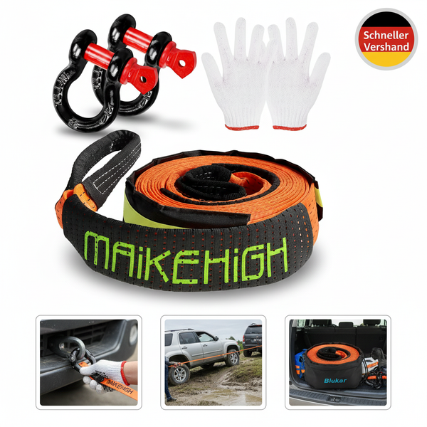 Maikehigh Abschleppseil 5M X 5Cm, 10 Tonnen (22,000 Lbs) Polyester Tow Rope Kit-image