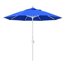 Pemberly Row 9' White Patio Umbrella in Sun-brella 1A Pacific Blue