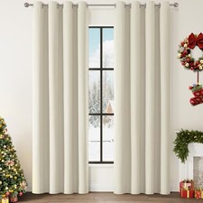 100 Blackout Solid Curtains 90 Inches Long 2 52"W x 90"L Pack of 2 Birch