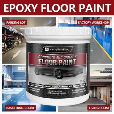 Professional Epoxy Floor Paint Kit, Acrylic Concrete Coating for Garage，1 Gallon
