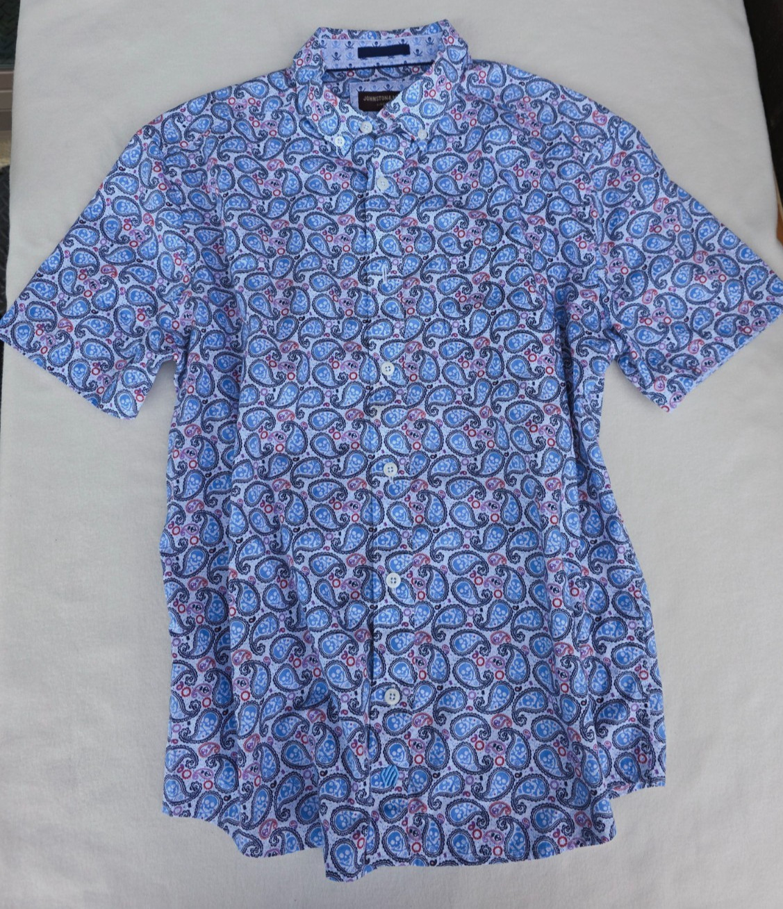 Johnston and Murphy Skull Paisley Button-down Shirt Small