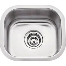 14-1/2" Single Bowl Stainless Steel Kitchen Undermount Sink 7" Deep Bar Prep