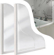 2 Pack Shower Splash Guard Silicone Base Acrylic Plate Bathtub Corner Water Stop