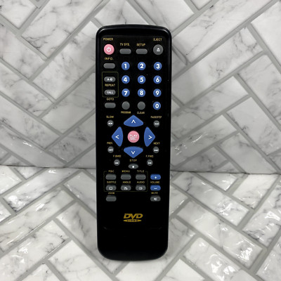 DVD Video Remote Control Black W/Gold Logo Cleaned Tested & Works SEE VIDEO