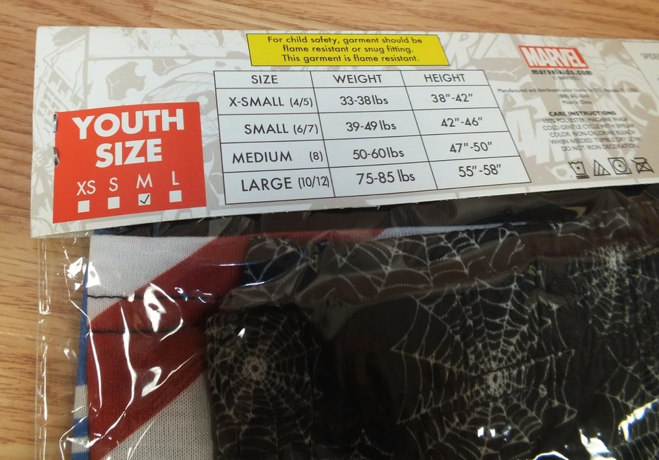 漫威蜘蛛侠超级英雄青年 2 件套睡衣短裤套装密封 * MED* — 第 3/4 张图片