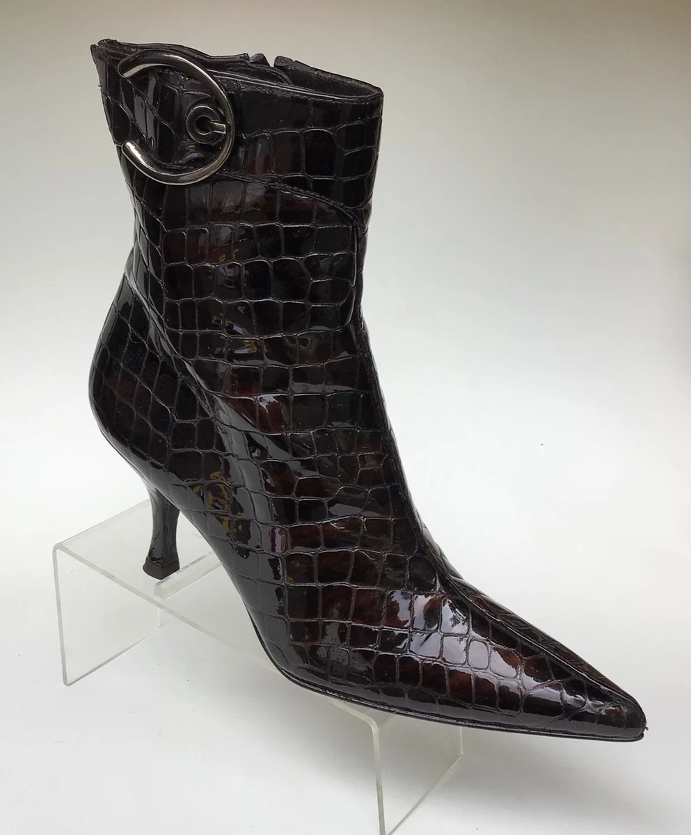 Pointed croc hotsell ankle boots
