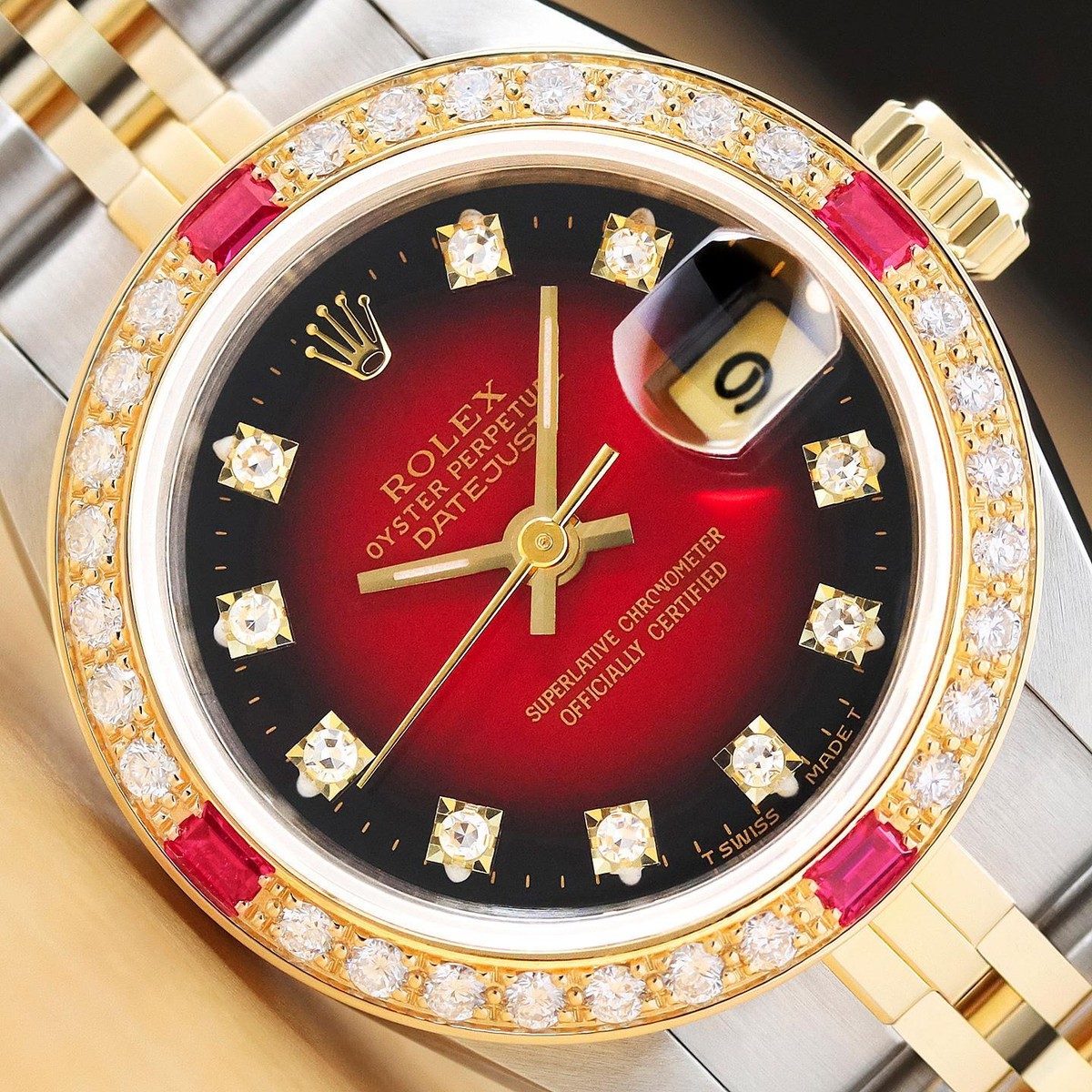 邦楽 [Red's Box] RED WARRIORS Rolex Datejust 69178 Red Dial Ladies Watch Box Papers