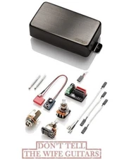 EMG 81 BRUSHED BLACK CHROME ACTIVE SOLDERLESS PICKUP SHORT SHAFT POTS & WIRING