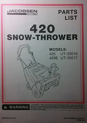 Jacobsen Snow Thrower Blower Parts Manual 420 420e Ut 35016 35017 2 Stroke Ebay Jacobsen Snow Thrower Blower Parts Manual 420 420e Ut 35016 35017 2 Stroke Ebay