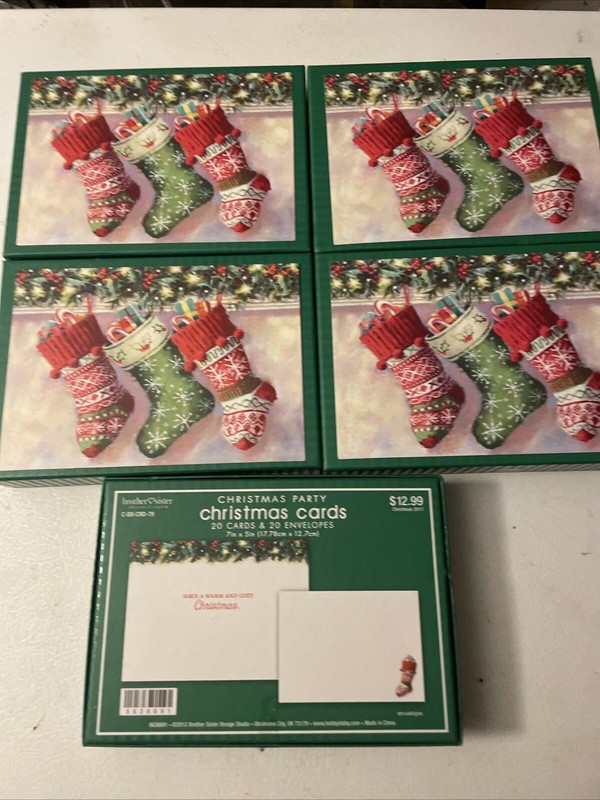 Brother & Sister Design Studio Christmas Cards Set Of 100 Art Deco NEW unopened