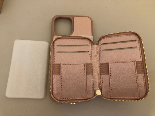 ZVE New Zipper Wallet Case for iPhone Xs with Wrist Strap 2018 Rose Gold - Photo 3 sur 6