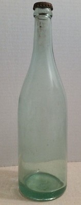 Squat Soda Bottle Light Aqua Clear Vintage