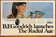 1967 B.F. Goodrich Radial Tires, Singer Appliances, Dymo Vintage Print Ads