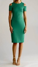 CALVIN KLEIN SCUBA OFF SHOULDER SHEATH DRESS, MEADOW, SIZE 10 NWT