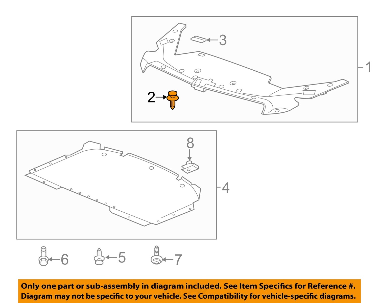 Retainer As Radiator GM OEM 13-19 ATS Radiator Support Splash Shields-Sight Shield Retainer ...