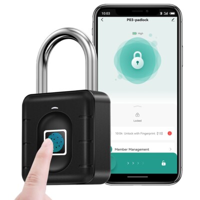 Bluetooth Fingerprint Padlock APP Keyless Smart Lock Waterproof Thumbprint Lock