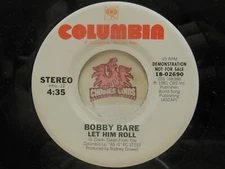 Promo! Bobby Bare – New Cut Road / Let Him Roll, 45 RPM VG+ (1M)