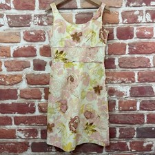 Ann Taylor Dress Womens Size 10 Multicolor Floral Artsy Abstract Zip Up