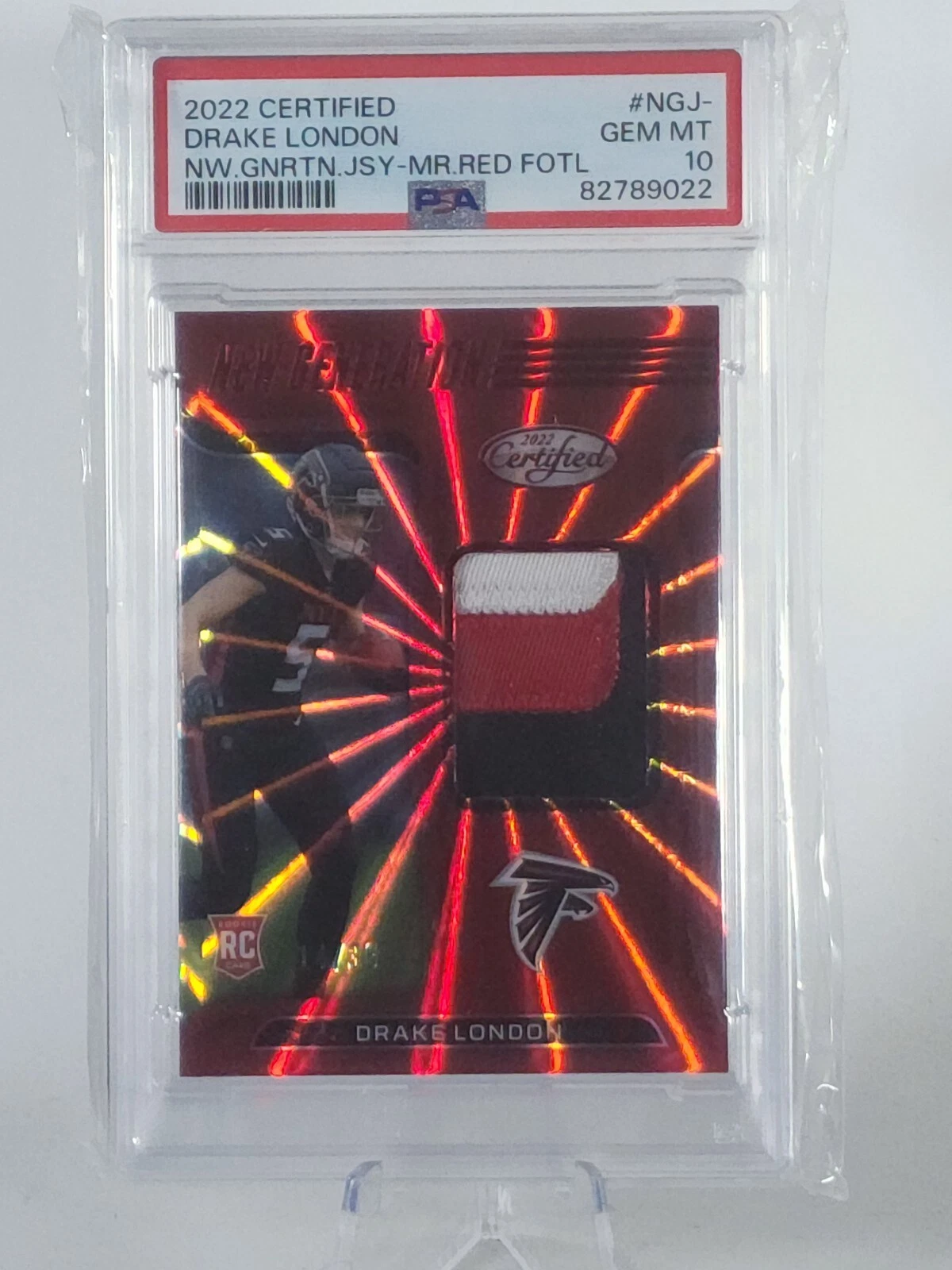 Drake London Panini Certified New Generation Jerseys #NGJ Mirror Red Fotl