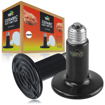 100W Ceramic Heat Emitter Reptile Heat Bulbs Ceramic Heat Lamp for Reptiles A...