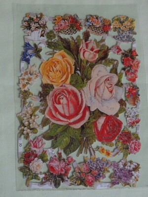 EF Glanzbilder Blume Rose 7373 – Oblate Posiebilder Für Scrapbooking, Deko, Ca. 24x15 Cm