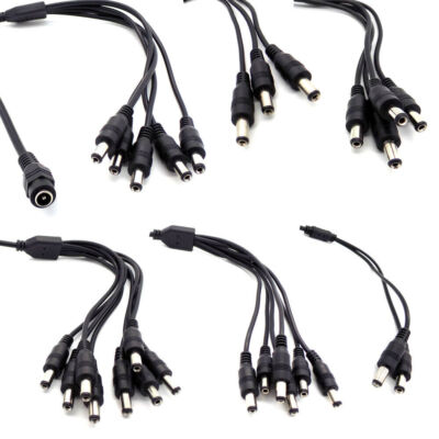 12 V DC Strom CCTV Splitter Kabel für Kamera 2,1 mm Buchse auf 2, 3, 8 Wege UK Stecker