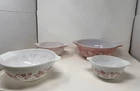 Pyrex Pink Gooseberry Set Cinderella Mixing Bowls 441 442 443 444 Vintage VGC