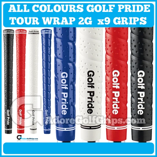 Neue Golf Pride Tour Wrap 2G Griffe - weiß rot schwarz x 9