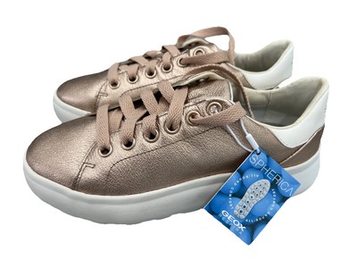 Geox Respira Spherica Rose Gold Sneakers w/Zero Shock System Women's size 6.5