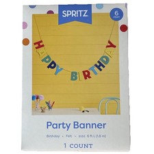 Spritz Happy Birthday Party Banner Multicolor Colorful Letter Garland NEW