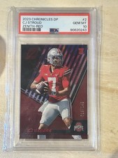 2023 CHRONICLES DRAFT PICKS ZENITH RED #2 CJ STROUD ROOKIE RC /149 PSA 10 Sh