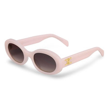 CELINE CL40194U 74B Triomphe Oval Sunglasses Pink Gold Grey Lens AUTHENTIC