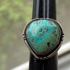 Vintage Navajo Old Pawn Turquoise Sterling Silver  Ring Size 8