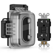 Outdoor GFCI Outlet with Extra-Duty in Use Cover, 20 Amp TRWR Self-Test GFI R...