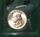 1951-D SILVER WASHINGTON HEAD QUARTER - GRADES "BRILLIANT UNCIRCULATED"