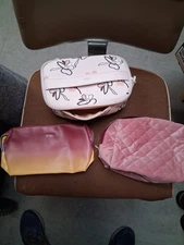 3 Ispy Womens Makeup Bags Pouches Pink Blue Zipper