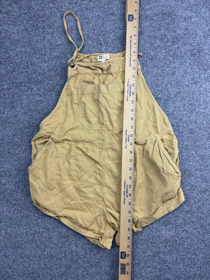 Billabong Mameluco Mujer Mediano Mostaza Pantalones Cortos General Babero Corbata Bolsillos Foto 4 de 4