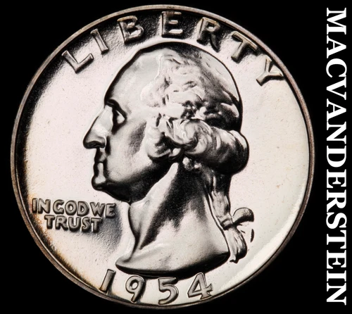 1954 Washington Quarter- Silver- Choice Gem Proof Luster No Reserve #J457