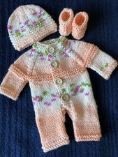 Hand Knitted Dolls Clothes Fit 11”, 12”, 13” Reborn, Baby Doll