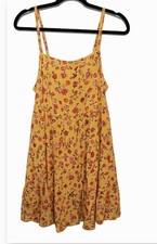 Old Navy Summer Dress Women's L NWT Yellow Floral Sundress Sleeveless Adjustable