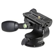 Andoer Camera Tripod Handle Ball Head 3-Way Fluid Head with Quick Release Plate